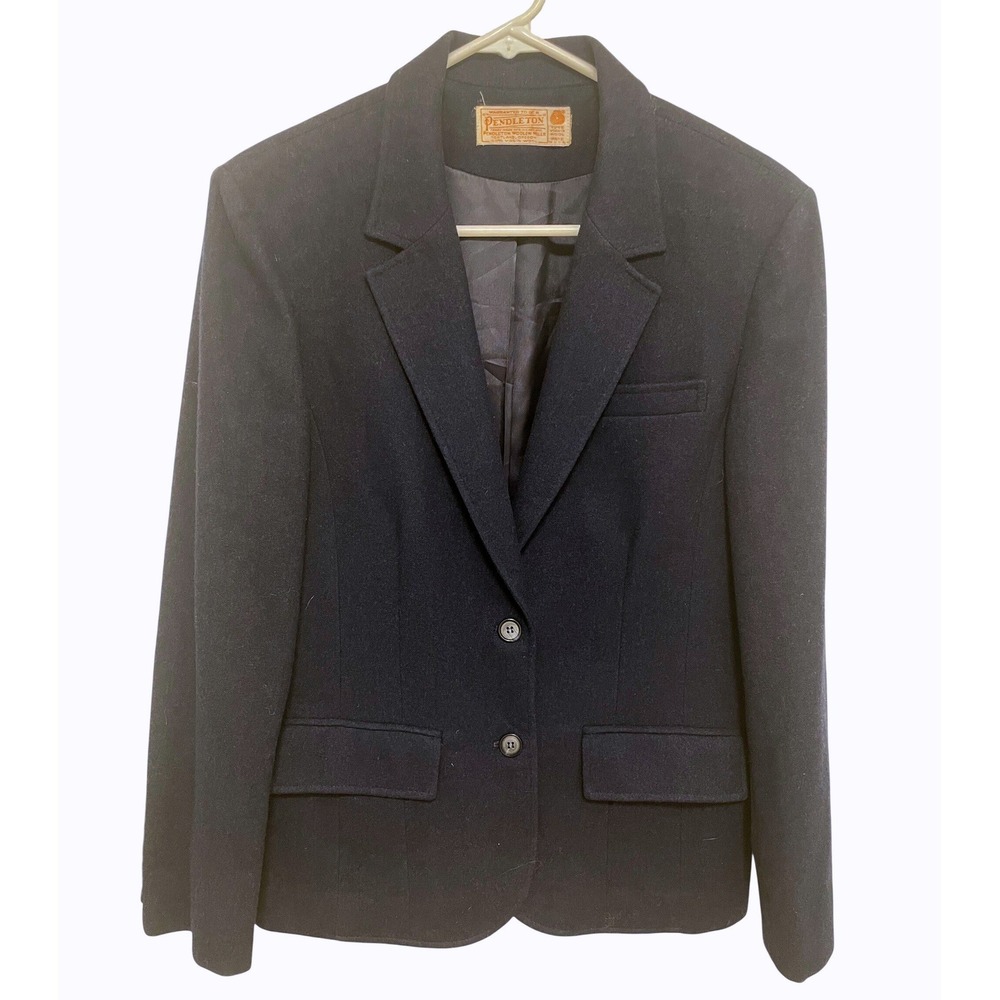 Vintage Pendleton‎ Blazer Navy Blue Wool Tailored 1950-60s Small